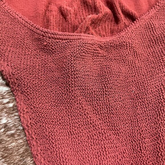 Bond-Eye Fowler Red Cutout Beaded Lace-Up One Piece Swimsuit OS - Picture 12 of 14